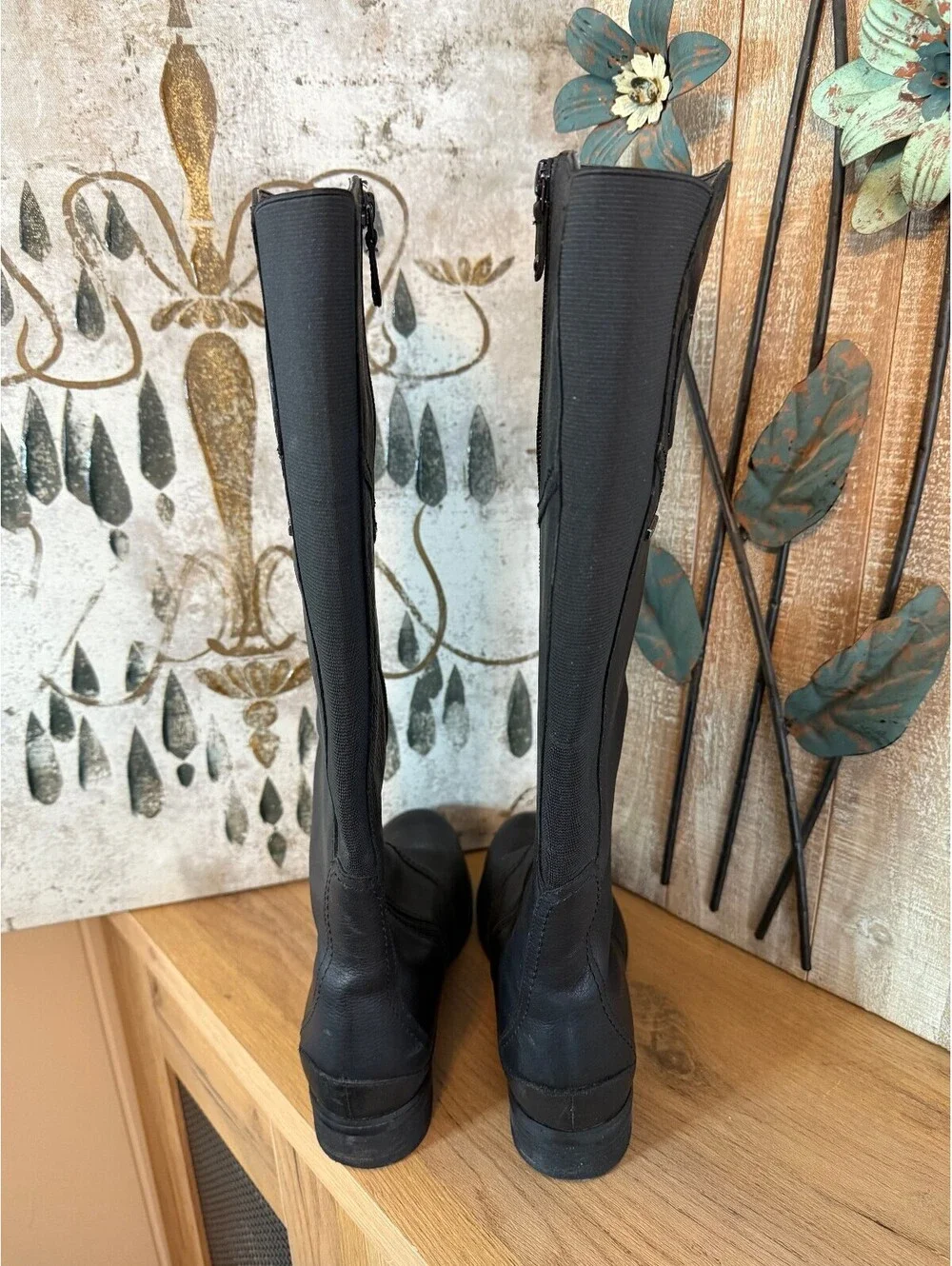 Rockport Hydro-Shield Womens 7.5W Black Leather Riding Boots